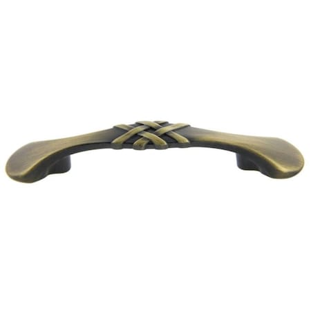 Crown 4-3/4" Braided Cabinet Pull with 3" Center to Center Antique Satin Brass Finish CHP83063ABSB